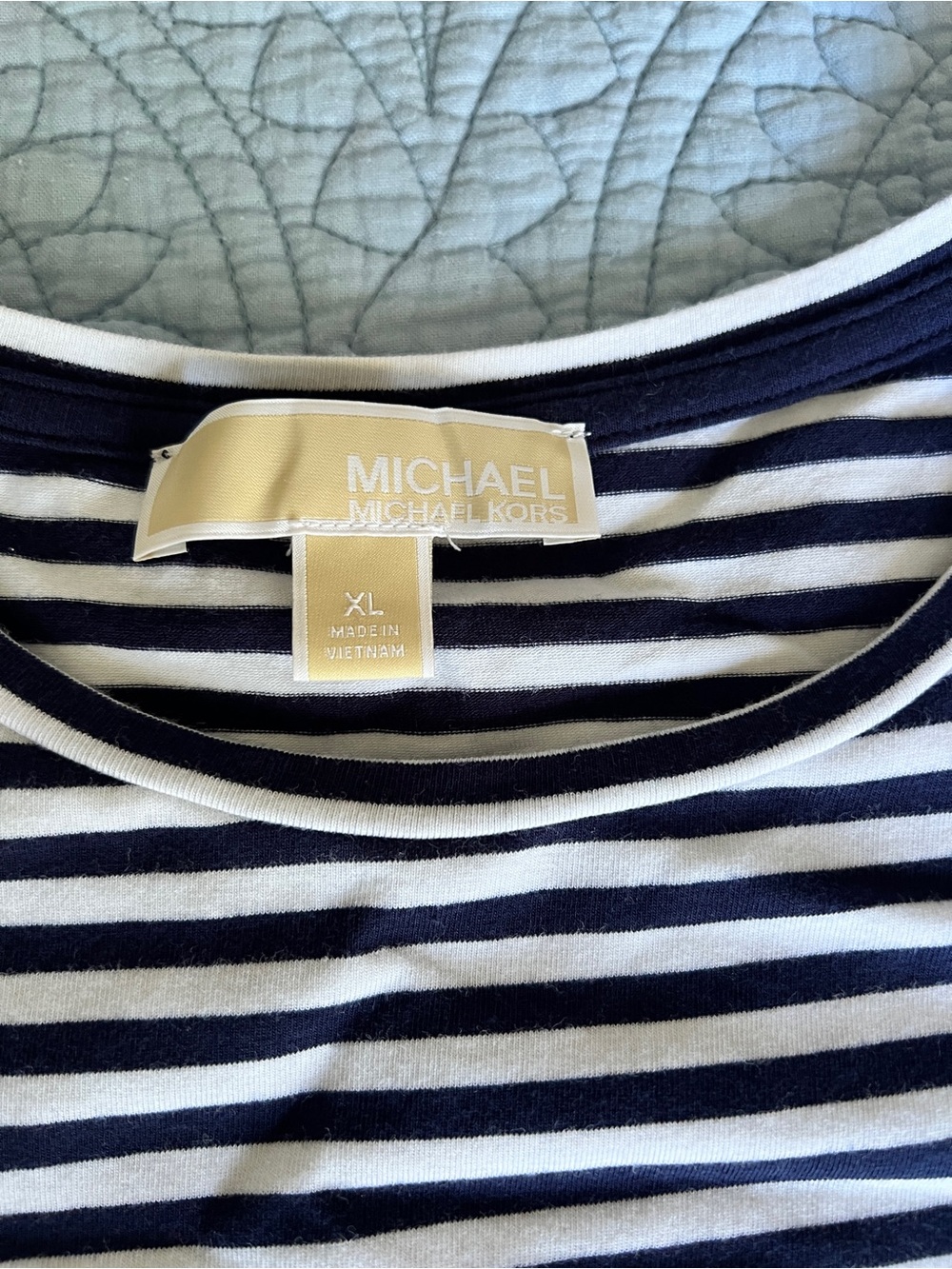 Michael Kors Navy and White Striped Sleeveless Dress - Picture 3 of 3